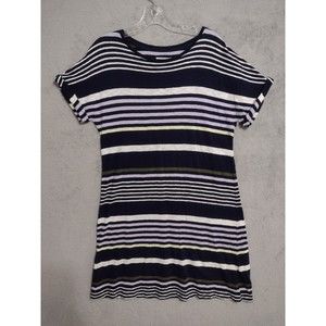 Lou and Grey Dress Women's S Small Striped Navy Green, etc. 100% Cotton, Stretch